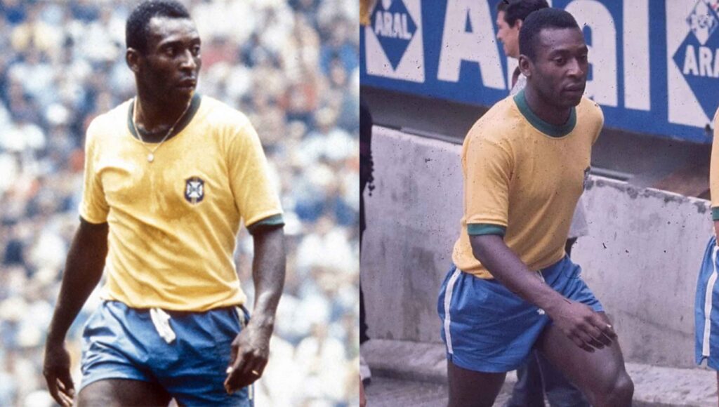 Pelé e Endrick, a diferença no comprimento e estilo do calção